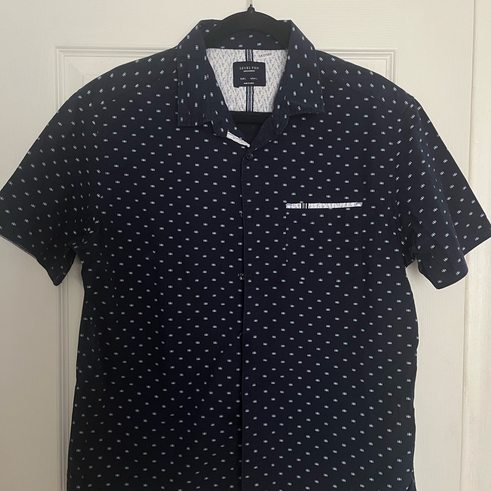 Level Ten Men's Navy Short Sleeve Shirt
